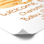 Poster Cute Fat Orange Cat Baby Shower Welcome Sign (Coin)
