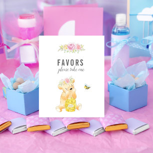 Poster Cute Favs Table Girl Teddy Bear Baby shower