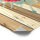 Poster Cute fleur sauvage cowgirl Western (Coin)