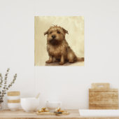 Poster Cute Fluffy Norfolk Terrier Art (Cuisine)