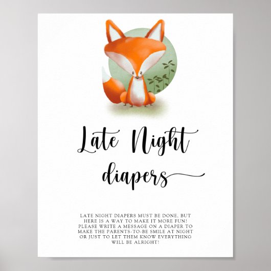 Poster Cute Fox \ Late night couches jeu (Devant)
