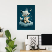 Poster Cute Fox on Cloud Nursery Bedtime (Bureau à domicile)