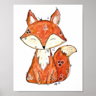 Poster Cute Fox Whimsical