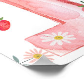 Poster Cute fraise 1er Anniversaire Berry Premier Bienven (Coin)