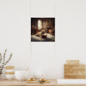 Poster Cute French Bulldog (Cuisine)