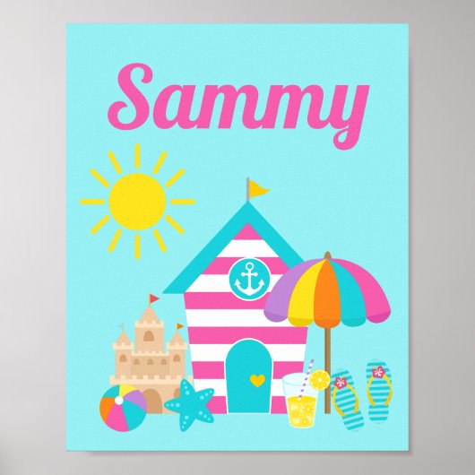 Poster Cute Fun Kids Beach Summer (Devant)