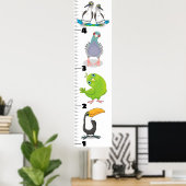 Poster Cute funny birds cartoon growth chart (Bureau à domicile)