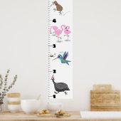 Poster Cute funny birds cartoon growth chart (Cuisine)