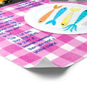 Poster Cute Funny Black Cat Breakfast Recette (Coin)