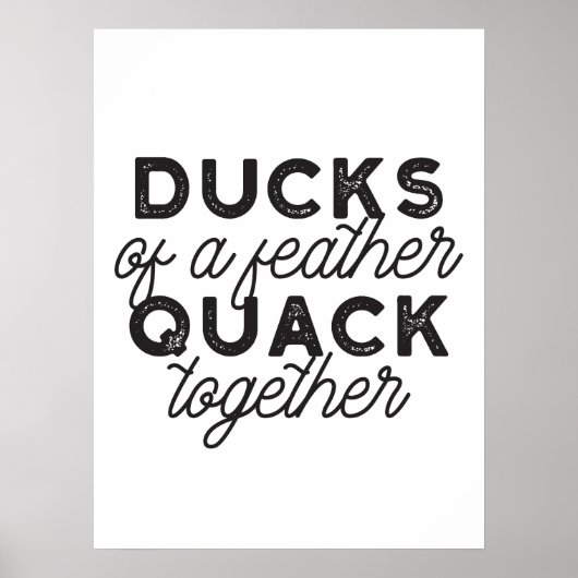 Poster Cute Funny Canards Puns Citation II (Devant)
