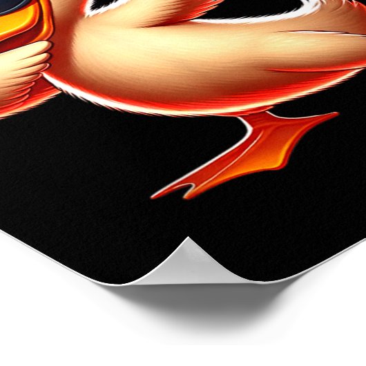 Poster Cute Funny Cool Duck Dabbing Heart Valentines Day  (Coin)