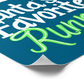 Poster Cute Funny Santa's Favorite Runner Christmas Run H (Coin)