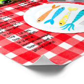 Poster Cute Funny Tabby Petit Déjeuner de chat Recette (Coin)