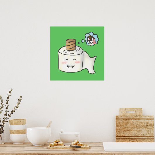 Poster Cute Funny Toilet Papier Dreaming C'est Unicorn (Cuisine)