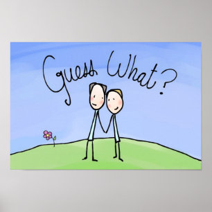 Poster Cute Gay Couple Devinez Quoi