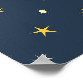 Poster Cute German Shepherd puppy Cartoon Starry night (Coin)