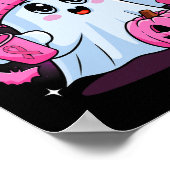 Poster Cute Ghost Boire Café Halloween Ghost Breast (Coin)