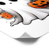 Poster Cute Ghost Boire Café Halloween Ghost Café (Coin)