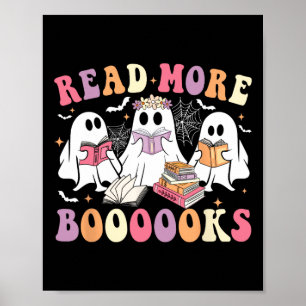 Poster Cute Ghost Book Lire plus Livres Drôle Enseignants
