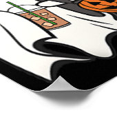 Poster Cute Ghost Cat Iced Café Saison Éffrayante Hallowe (Coin)