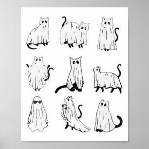 Poster Cute Ghost Chat Funny Halloween Costumes