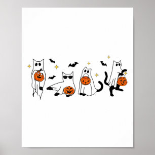 Poster Cute Ghost Chat Funny Halloween Costumes de tenue