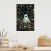 Poster Cute Ghost In Strawberry Meadow Print, Ghost (Cuisine)