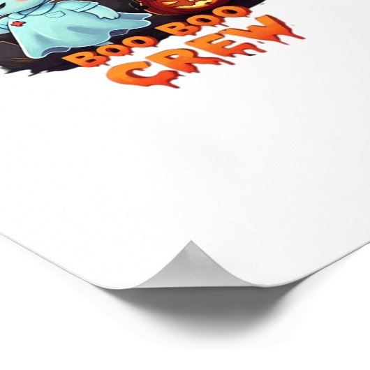 Poster Cute Ghost Nurse - Boo Boo Crew Halloween Fun Clas (Coin)