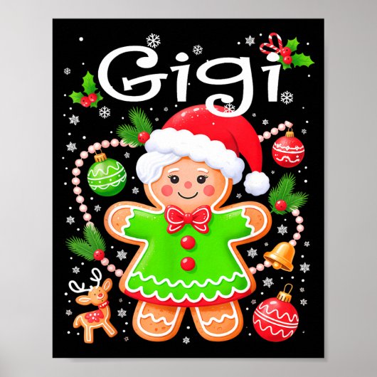 Poster Cute Gigi Gingerbread Family Matching Christmas Co (Devant)