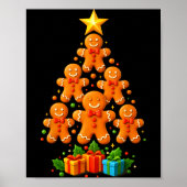 Poster Cute Gingerbread Christmas Tree Holiday Funny Xmas (Devant)