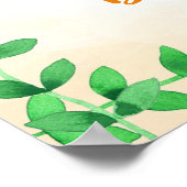 Poster Cute Giraffe & Baby shower d'aquarelle (Coin)