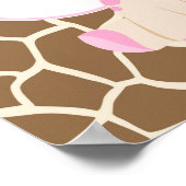Poster Cute Giraffe Girl Baby shower rose (Coin)
