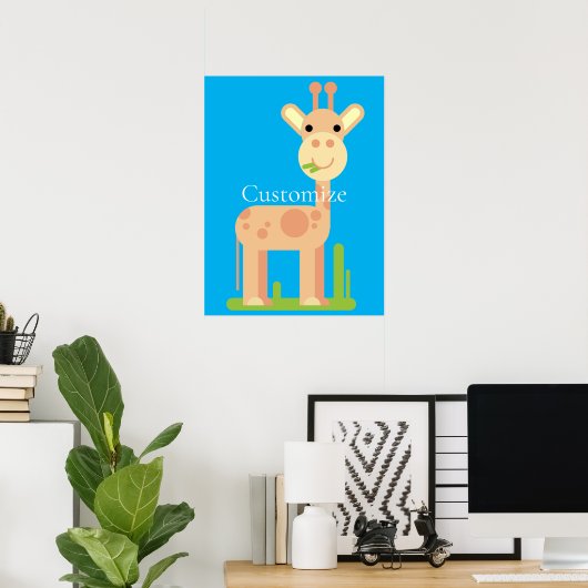 Poster Cute Giraffe Munching Thunder_Cove (Bureau à domicile)