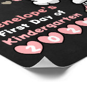 Poster Cute Girl Rose Gnome Premier Jour Chalkboard de l' (Coin)