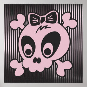 Poster Cute Girlie Skull