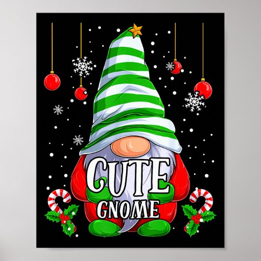 Poster Cute Gnome Christmas Pajamas Matching Family Group (Devant)