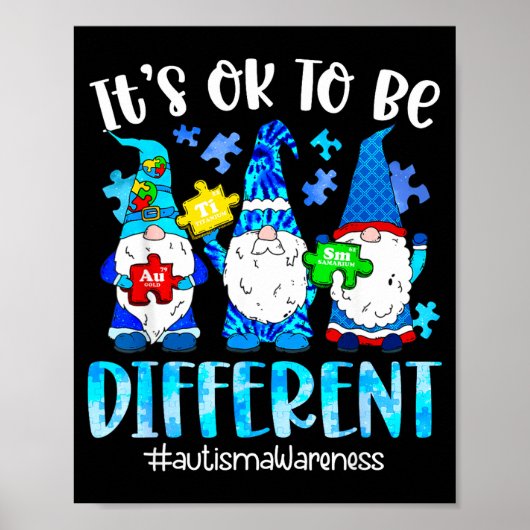 Poster Cute gnomes autism prise de conscience pour être d (Devant)