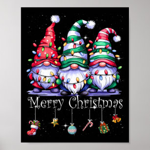 Poster Cute Gnomes Merry Christmas Light Family Gnome Xma