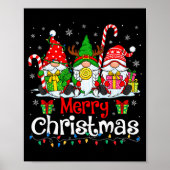 Poster Cute Gnomes Merry Christmas Light Family Gnome Xma (Devant)