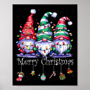 Poster Cute Gnomes Merry Christmas Light Family Gnome Xma