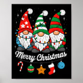 Poster Cute Gnomes Merry Christmas Light Family Gnome Xma (Devant)