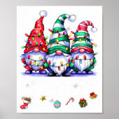 Poster Cute Gnomes Merry Christmas Light Family Gnome Xma (Devant)