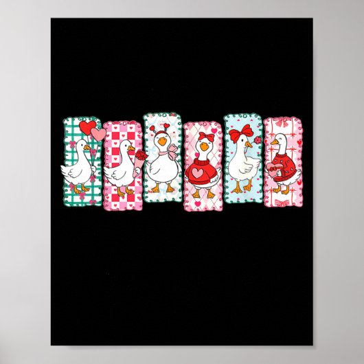 Poster Cute Goose Valentine Coquette,duck Funny Gift Tee  (Devant)