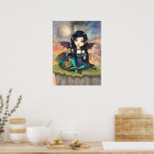 Poster Cute Gothique Big-Eye Fairy and Dragon Imaginaire (Cuisine)