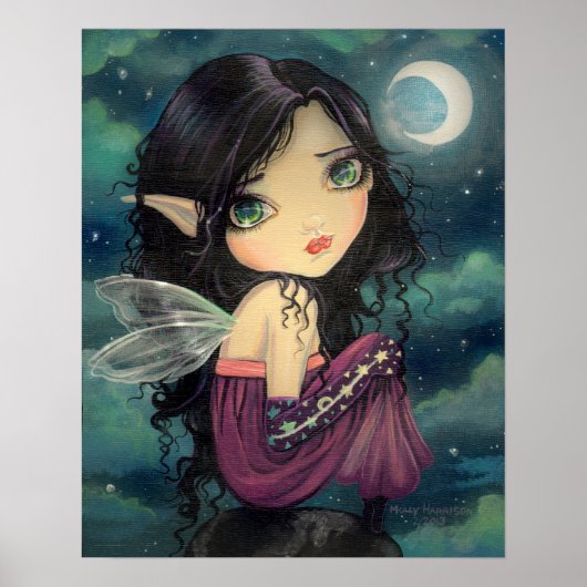 Poster Cute Gothique Big Eye Fairy Art (Devant)