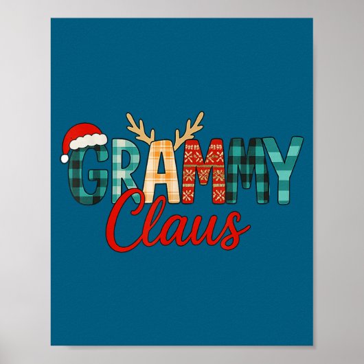 Poster Cute Grammy Claus Christmas For Grandma Santa Hat  (Devant)