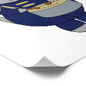 Poster Cute Gray Cat Marching Band Drummer Illustration (Coin)