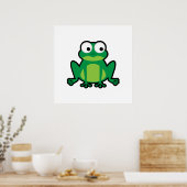 Poster Cute grenouille caricaturale (Cuisine)