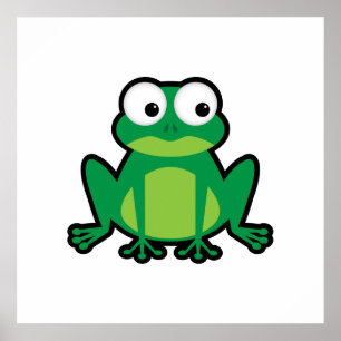 Poster Cute grenouille caricaturale