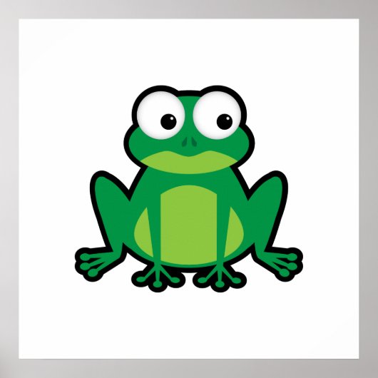 Poster Cute grenouille caricaturale (Devant)